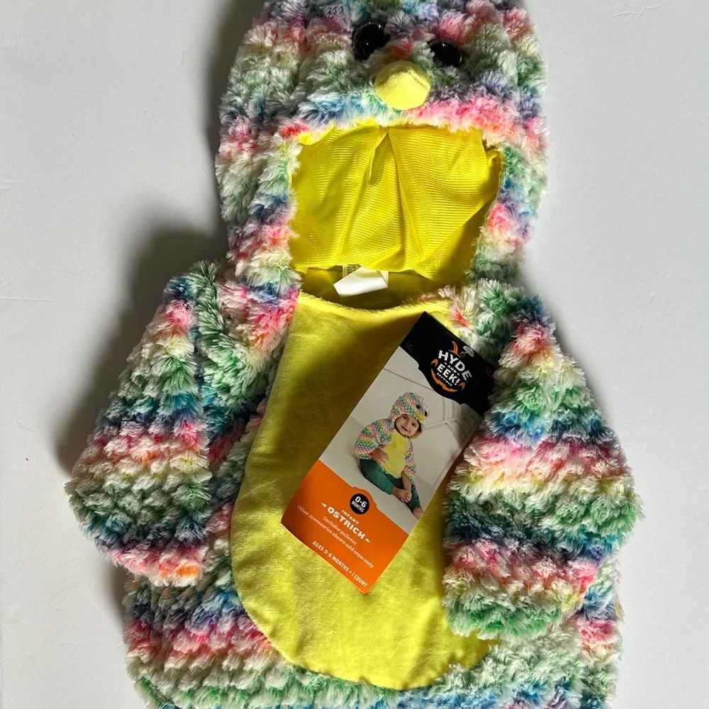 Colorful Plush Kids Hooded Ostrich Costume